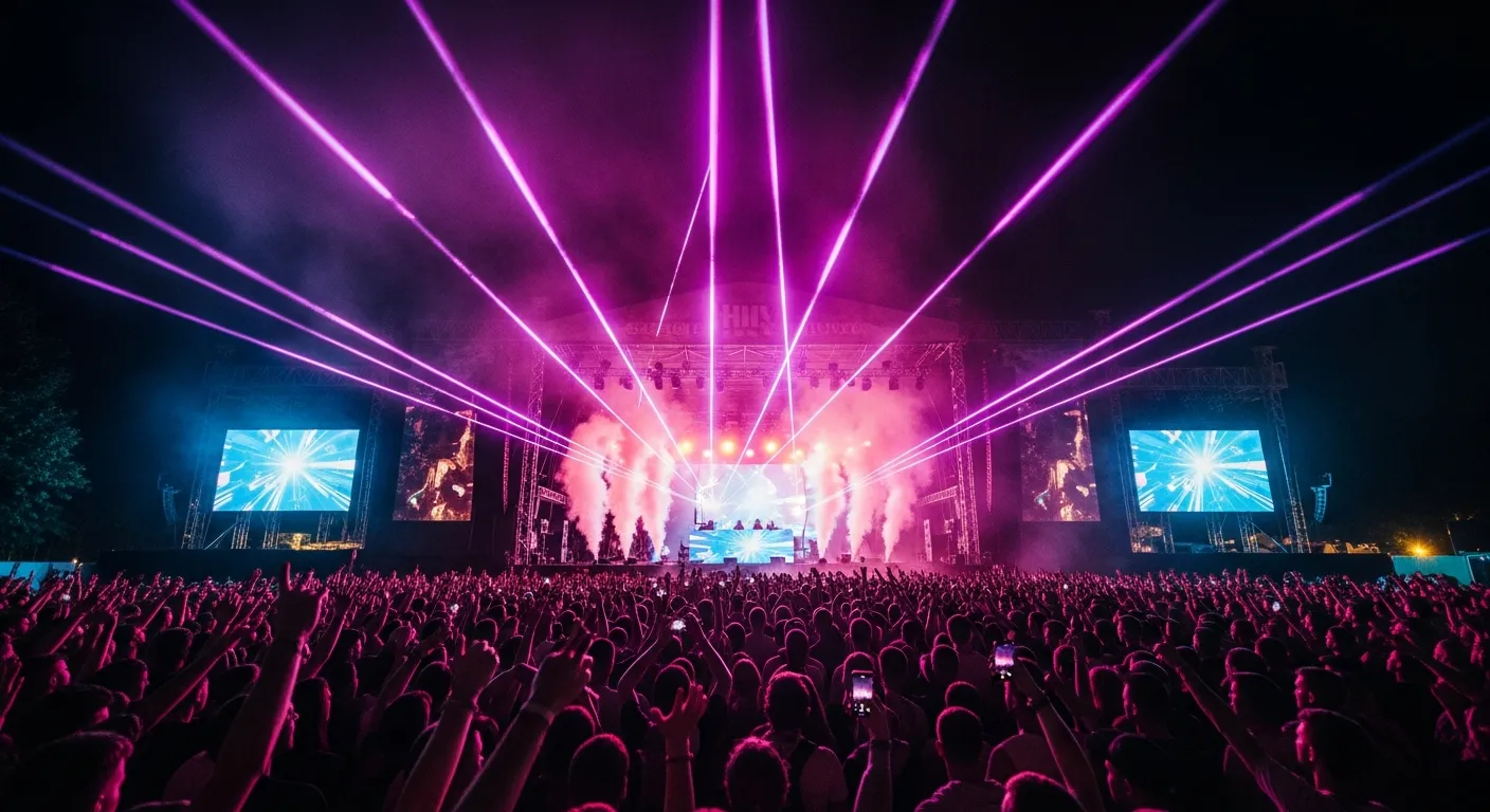 Festival ana sahnesi ve rezervasyon degerini hatirlatan gece gorseli